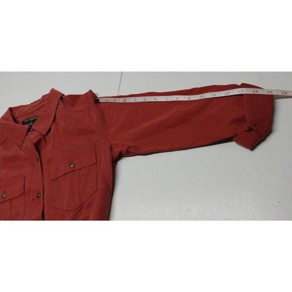 Banana Republic Women Size 0 Dusky Rose Button Front Tie Shirt Dress Lyocell New - Picture 8 of 11